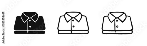 Folded Shirt Icon Collection - Solid, Outline, and Hand-Drawn Styles for Fashion and Apparel