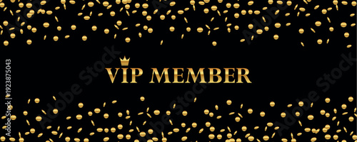 golden ticket text on dark background with confetti vector illustration