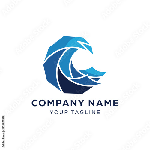 Modern Blue Wave Logo Design Template for Company Branding. Free Download Modern Blue Wave Logo Design Template for Company Branding. - GFXLoad