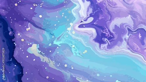 Abstract Fluid Art A captivating display of fluid art, featuring elegant swirls and delicate textures, with a harmonious blend of blue and purple hues.