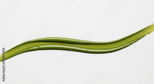 Green Abstract Liquid Wave Stroke Isolated on White Background