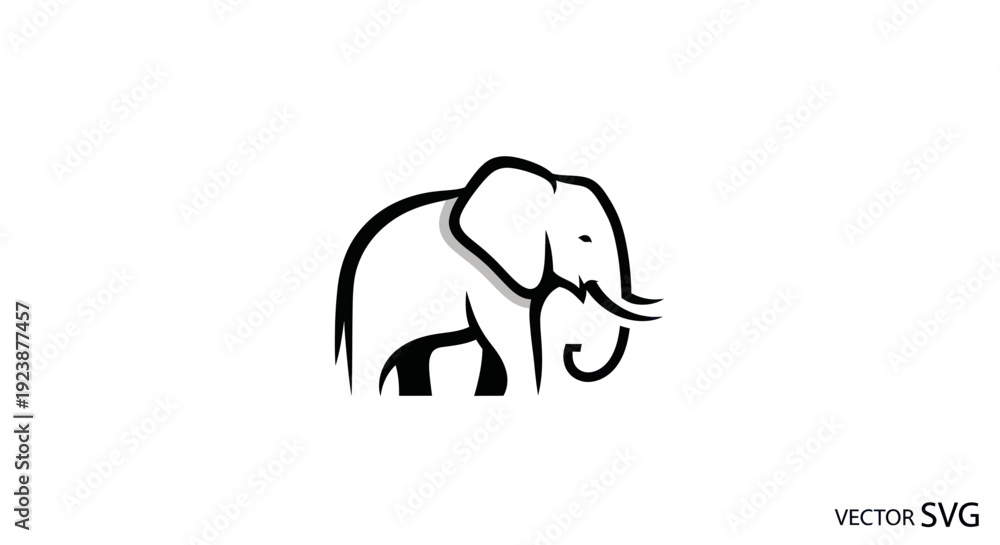 Obraz premium Minimalist Elephant Logo Design - Vector Art