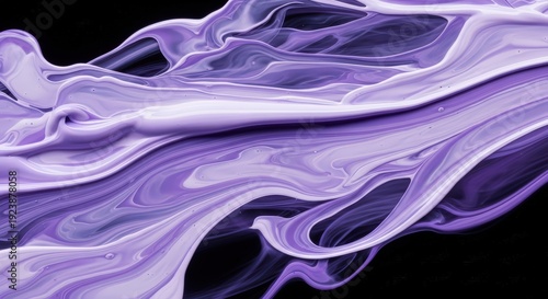 Abstract Purple Fluid Smoke Flow on Black Background