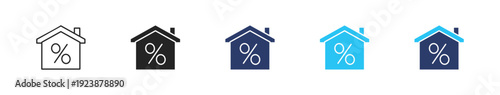 Property Tax icon set illustration multiple style collection