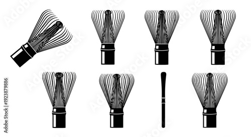 Japanese Tea Ceremony Tools: Matcha Whisk (Chasen) and Scoop (Chashaku) Set