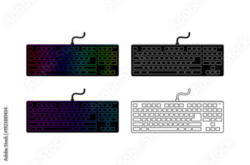 keyboard icons set without background