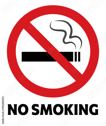 Stop smoking symbol with cigarette icon representing healthy lifestyle and smoke free zone