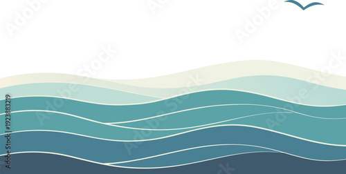 Stylized Ocean Waves Illustration