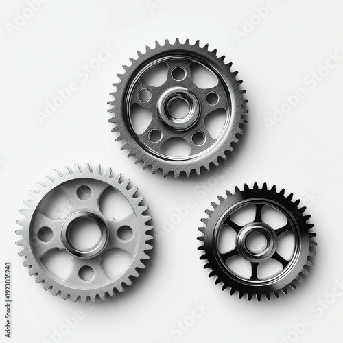 Interlocking Metal Gears – Mechanical Engineering and Teamwork Concept