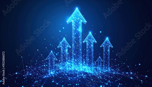 Digital Arrows Pointing Upward - A Symbol of Growth and Progress.