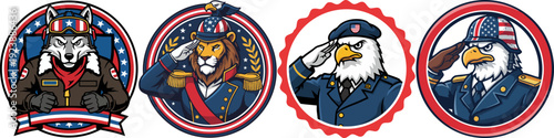Patriotic Military Animal Mascots Collection