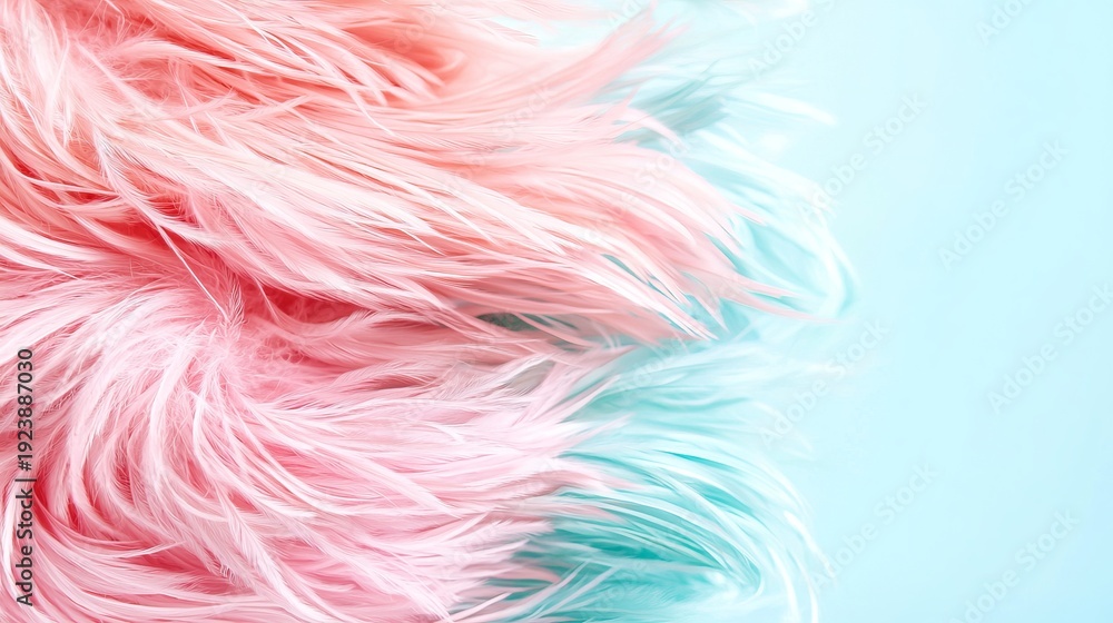 Obraz premium Soft Pink and Aqua Fur Texture for Background or Fashion Designs