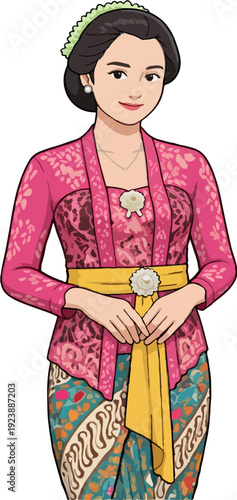 Wanita memakai kebaya (2)