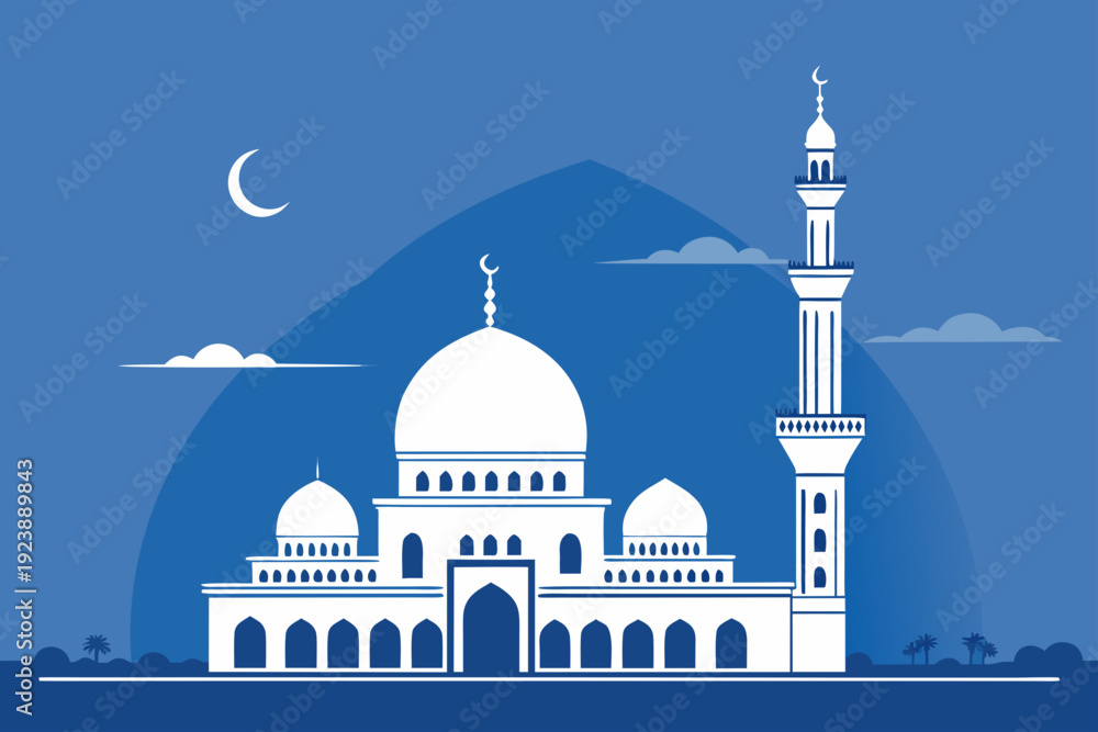 Fototapeta premium Mosque Dome And Minaret Bold Royal Creative Visual Perfect for Editorial Content