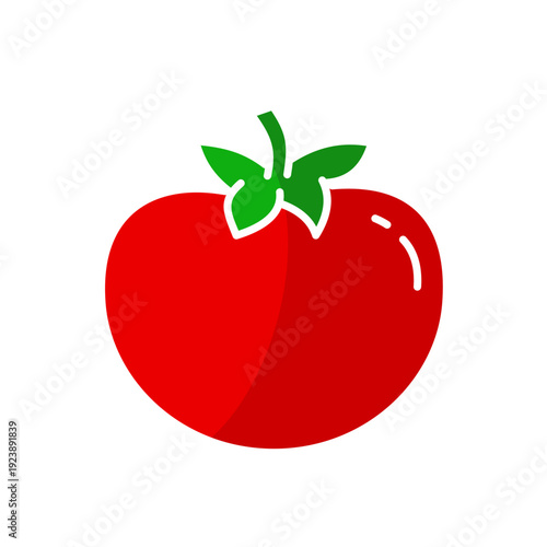 Red tomato, organic vegetable  - vector icon