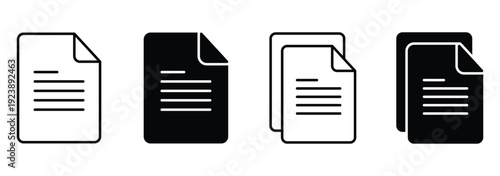 Icons of document files. Paper documents icons. eps 10