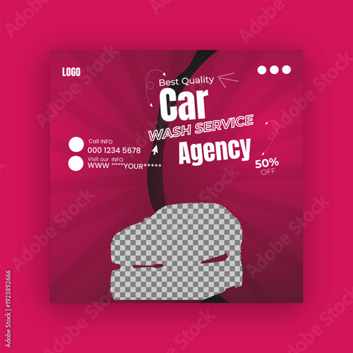 Best Quality Car Wash Service Agency Social Media Post Banner Design Templates.