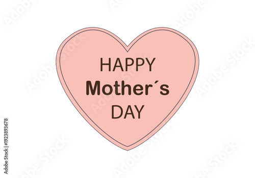 Corazón rosa con texto de feliz día de la madre