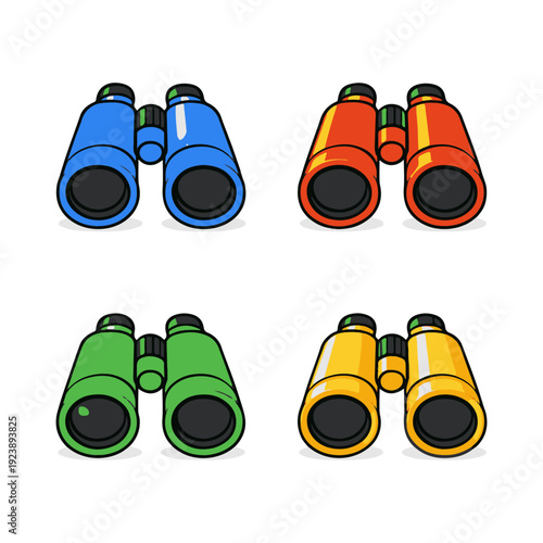 Binoculars 3D set icons vector
Vector set of 3D colored isolated icons