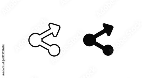Set of universal vector share icons depicting the action of distributing content or connecting different entities across a network platform