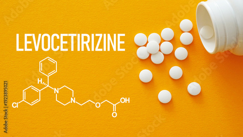 Fotografía Levocetirizine antihistamine medication concept for allergy relief, treatment of