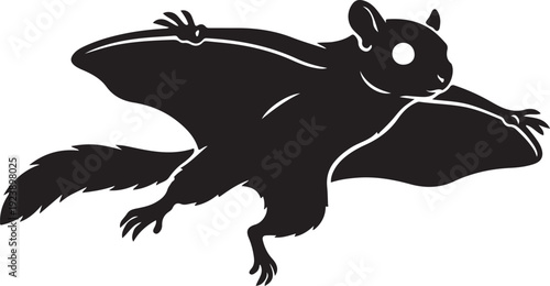 A black silhouette of a flying bat with white outlines
