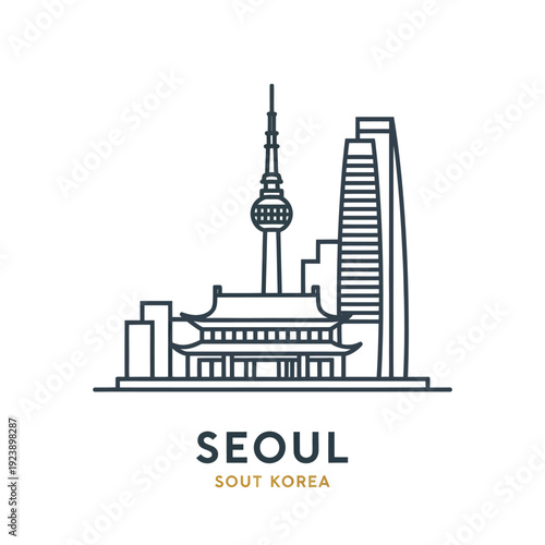 Seoul Skyline with Namsan Tower and Modern Buildings