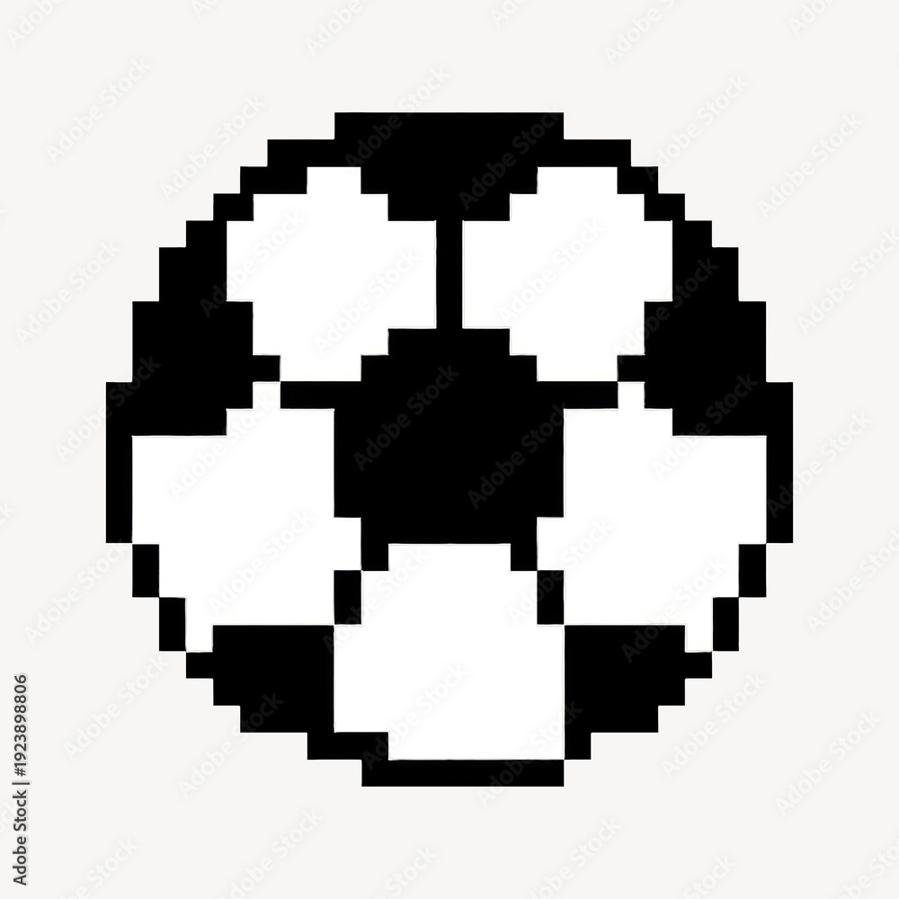 Fototapeta premium Pixelated soccer ball illustration.