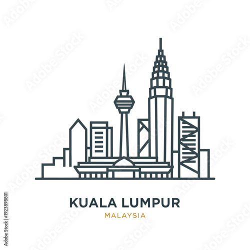 Kuala Lumpur City Skyline with iconic skyscrapers and modern architecture