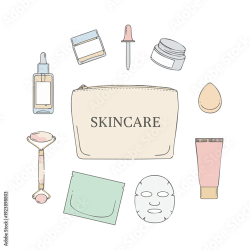 Beauty Skincare Routine Kit Layout