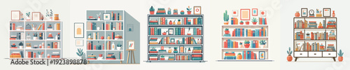 vector of bookshelf