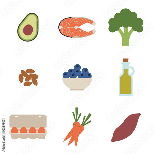 Healthy Organic Food Grid Collection