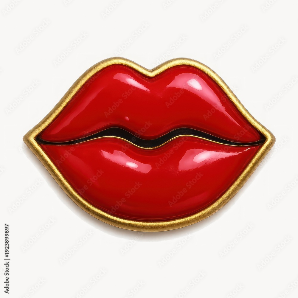 Fototapeta premium Glossy red lips art