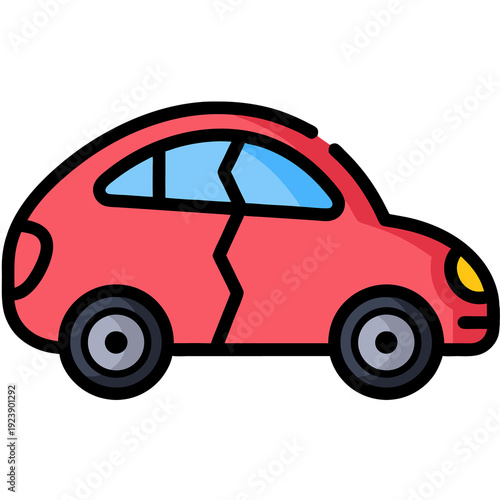 red sports car illustration vector icon symbol button cartoon isolated