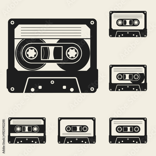 Vintage Cassette Tapes Collection: Retro Music Media Icons