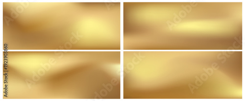 Set of shiny gold brass gradient background vector illustrator