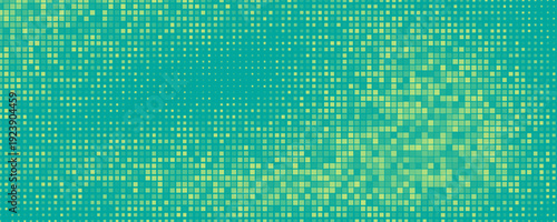 Bright green and turquoise pop art retro background with halftone in comic style, vector illustration eps10