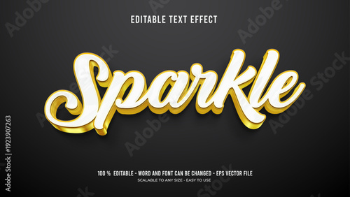 sparkle editable text effect 3d	