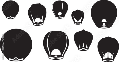 Collection of various black hair silhouettes for design use