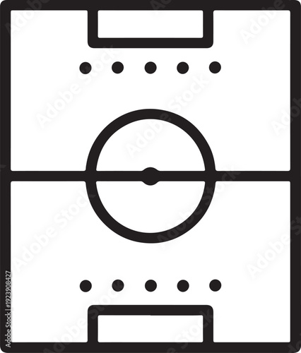 Simple icon of a soccer field with a center circle