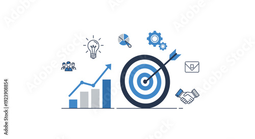 Business growth and success achieved through strategic planning and teamwork.