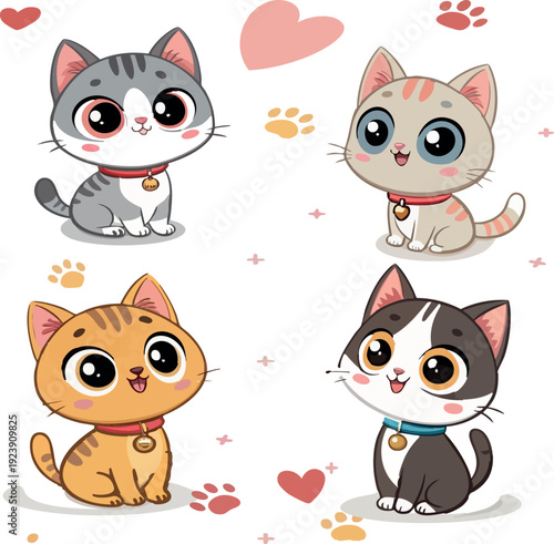 4 cats cute