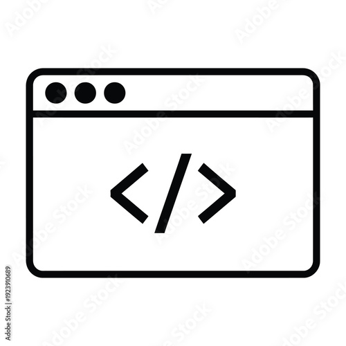 Digital coding interface with angled brackets symbol representing programming and software development on a clean white background symbolizing technology and web creation