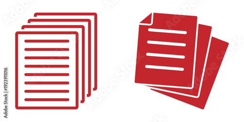 Document vector icon set. Paper document page icon vector element. Vector illustration.