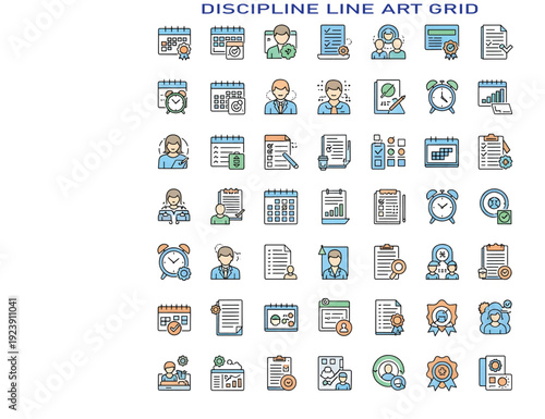 Discipline Concept Vector Illustration with Motivational Symbol and Clean Background
