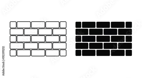 Two brick wall patterns displayed one light one dark silhouette