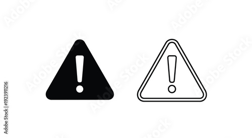 Warning sign depictions in filled and outline styles a safety silhouette
