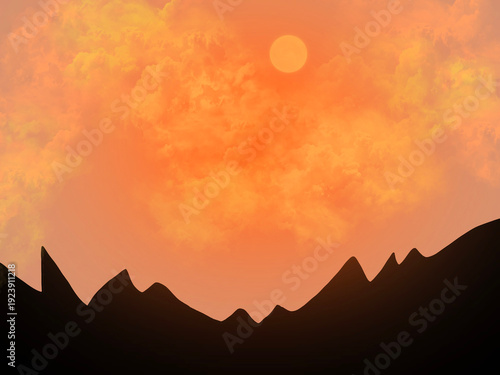 sunset in the mountains