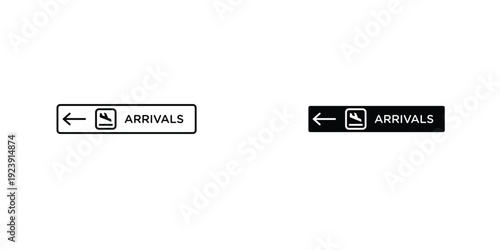 Airport arrival signs graphic design vector symbols. Best for Graphics
