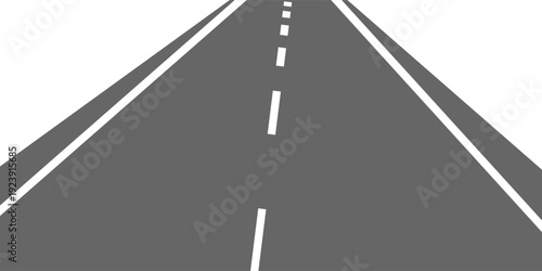 Winding road. Journey traffic curved highway. Road to horizon in perspective. Winding asphalt empty line isolated vector concept